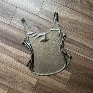 90s vintage ULtimaTe silvery + black undertone tank top 🪩